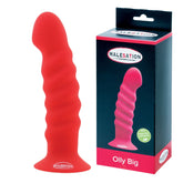Malesation Olly Dildo Large Red Silicone with Suction Cup 19.7 cm Length DONGS